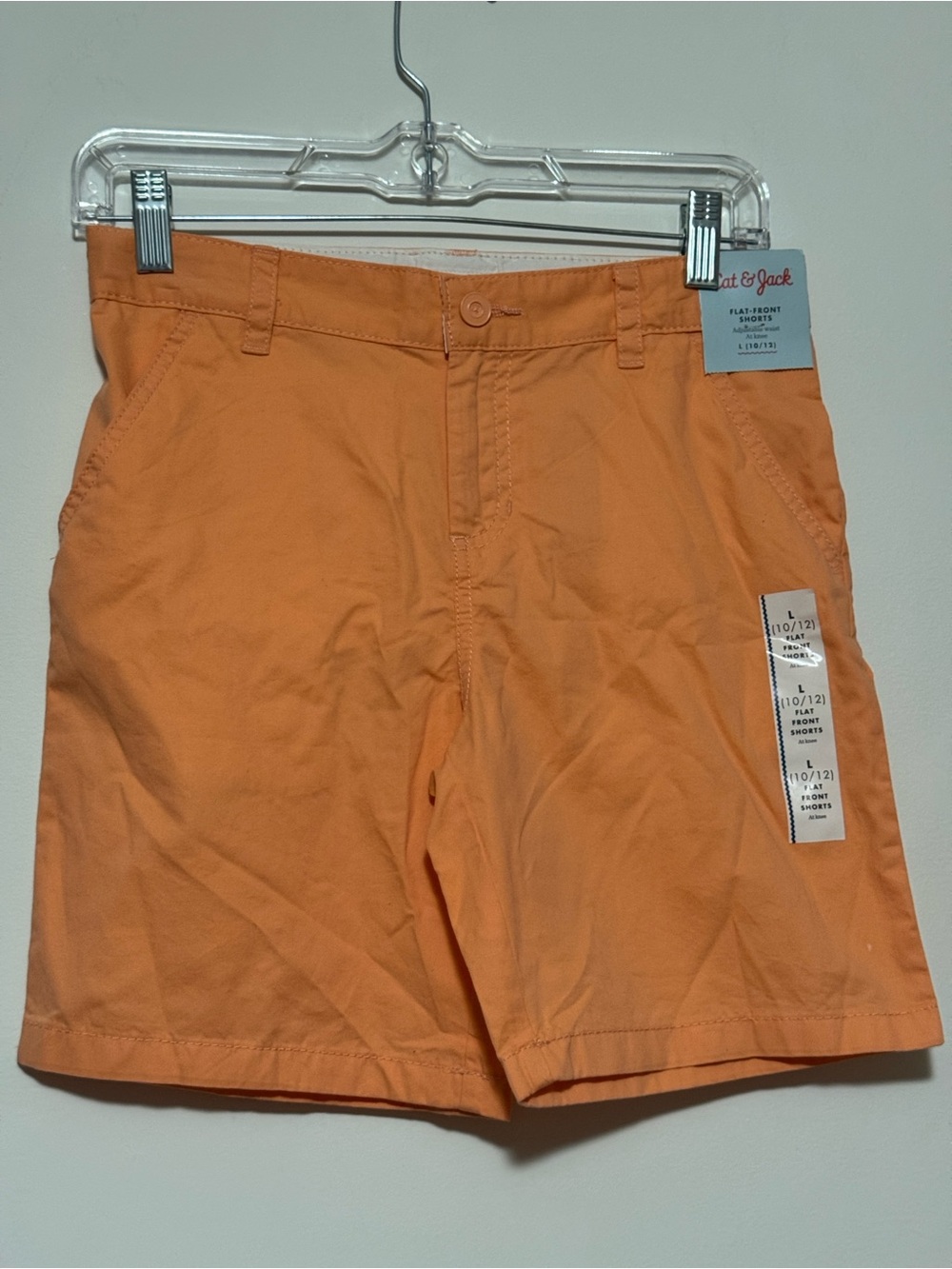 NWT Boy’s Cat & Jack coral Flat Front Shorts Size L (10/12) - Picture 3 of 15